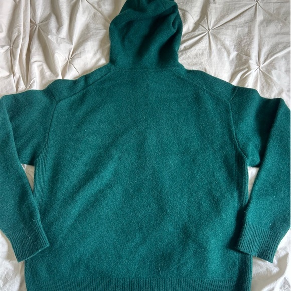 TNA By Aritzia Womens Medium Green Knit Pullover Hoodie Wool-Cashmere blend - Picture 6 of 7